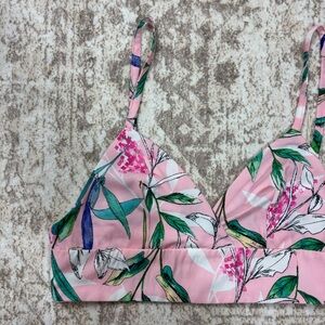White Wise Floral Print Crop Top Size S